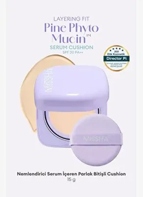 MISSHA Kadife Bitişli MISSHA Layering Fit Pine Phyto Mucin Serum Cushion SPF30 PA++ (Bran)