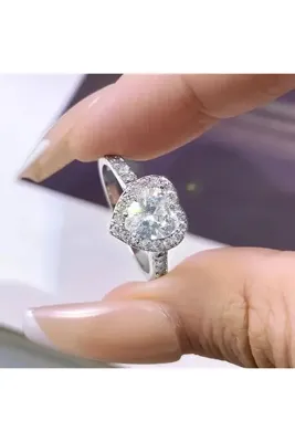MRK Zirkon Taşlı Ayarlanabilir Kadın Kalpli Yüzük