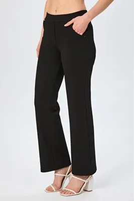İKİLER Beli Lastikli Geniş Paça Pantolon 026-2009