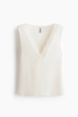H&M Dantel Şeritli Kolsuz Üst