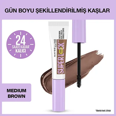 Maybelline New York Maybelline Super Lock Kaş Sabitleyici Maskara Medium Brown
