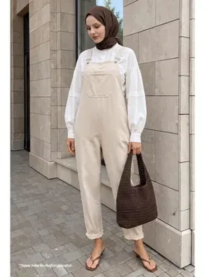 InStyle Lindy Askılı Salopet - Bej