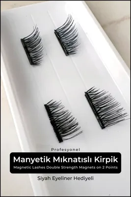 GXMPRO Manyetik Mıknatıslı Kirpik (Eyeliner Hediyeli) - Magnetic Lashes Double Strength Magnets on 2 Points