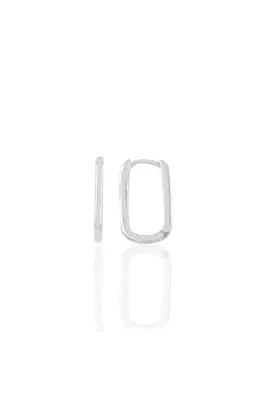 Söğütlü Silver Gümüş Rodyumlu 17 Mm Sade U Modeli Küpe Sgtl10934rodaj