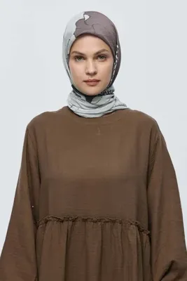 Modakaşmir Şakayık Desen Bambu Eşarp