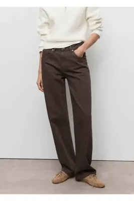 MANGO Woman Düz kesim orta bel Miami jean pantolon