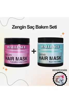 MADAME CANDY Wallence Arganlı Nemlendirici Saç Maskesi & Havyarlı Zengin Bakım Saç Maskesi 500mlx2 adet