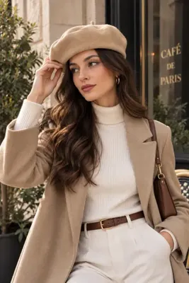 laviyonsa Orijinal Keçe Fransız Ressam Şapka Eve Tüyü