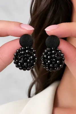 Dora Accessories Kadın Kristal Düğme Küpe