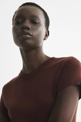 H&M Viskoz Karışımlı İnce Triko Tişört
