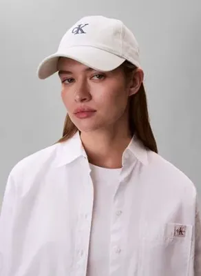 Calvin Klein Açık Mavi Kadın Nakışlı Şapka MONOGRAM EMBROIDERY BASEBALL CAP
