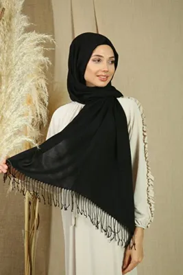 nazipek Pamuklu Viskon Paşmina Kadın Şal 180x70 Cm Püsküllü Yüksek Kalite 150 gr