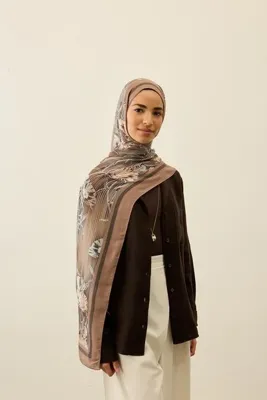 Modakaşmir Floral Line Desen Liva Modal Şal