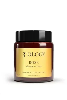 3'OLOGY Rose Kösem Sultan Handmade Lotion Candle, 125 gr