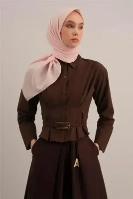 ARMİNE Modern Şık Tasarım Kadın Şal Desenli Eşarp Pembe