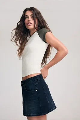 Stradivarius D62 denim şort etek