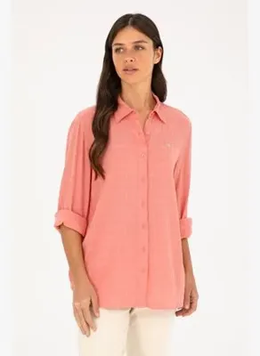 U.S. Polo Assn. Kadın Kadın Nar Çiçeği Uzun Kollu Gömlek 50280949 VR239