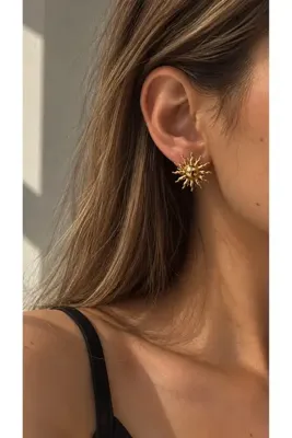 Ayzida Gold Güneş Küpe
