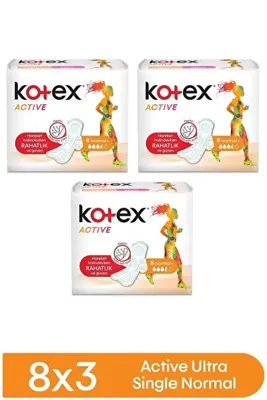 Kotex Active Ultra Single Normal Ped 8'li X 3