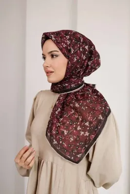 Genel Markalar Flora Desen Soft Eşarp – Bordo