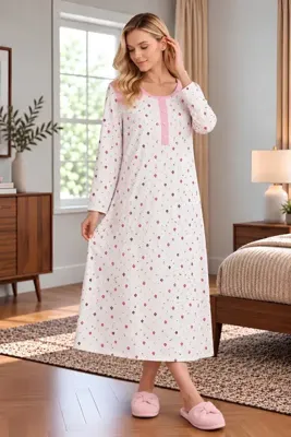 Mecit Pijama Mecit 6356 Pembe Büyük Beden Kadın Gecelik