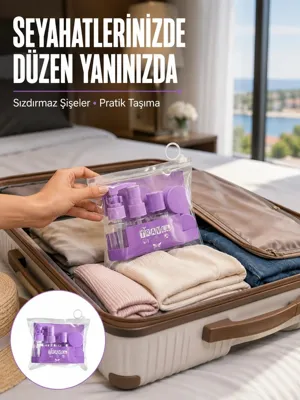 Diğer Ers 5 Parça Seyahat Kişisel Bakım Seti Şişe Sprey Krem Kutulu Yeni Nesil