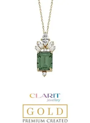 So Chic Created Tourmaline Taşlı Clarit Serisi 14 Ayar Sarı Altın Kolye 