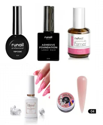 Fontenay Kalıcı Oje Set 2 ( Runail Top + Base Coat + Primer 15ml) + Blooming Jel 15ml + Hamur Jeli 15ml Pink