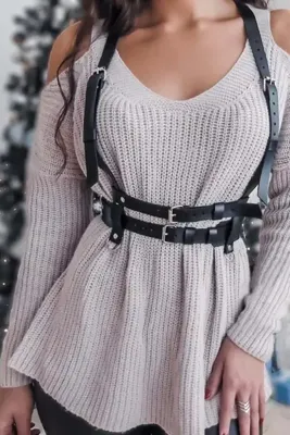 Angels Passion Omuz ve Bel Ayarlı Suni Deri Body Harness Kemer