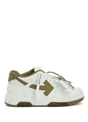 Off-White Out Of Office Haki Beyaz Kadın Deri Sneaker