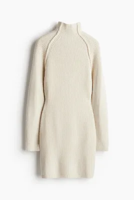 H&M Lastik Örgülü ve Yarım Balıkçı Yakalı Elbise