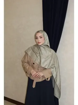Jawel Monogram Desenli Jakarlı Şal SOFT YEŞİL