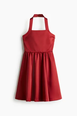 H&M Daire Kloş Etekli Halter Yaka Elbise