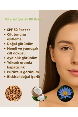 AKERD COSMETİCS BB Krem spf 50 Yüksek Korumalı Akne Leke İzleri Kararma Beyazlatıcı Medium