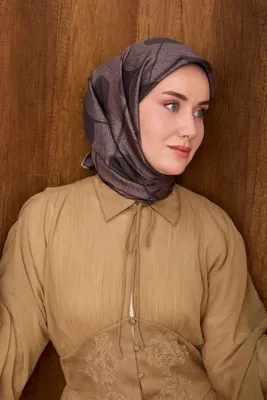 Silk Home Twill İpek Eşarp Vega Füme
