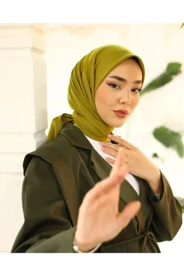 Silk Home Düz Twill Eşarp - Yağ Yeşili