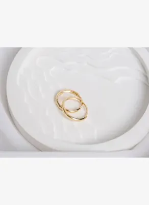 Safir Mücevher Altın Simple Bombe Halka Küpe