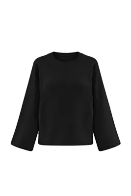 TRENDYOLMİLLA Siyah More Sustainabe Basic Triko Kazak TWOAW25KZ00313