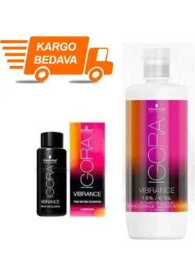 Schwarzkopf 9 Adet Igora Vibrance 4-0 Kahve Saç Boyası + 1l Oksidan