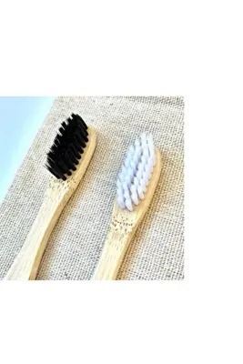 Ba der Aile Paketi %100 Doğal Bambu Diş Fırçası ( Yetişkin Siyah ve Beyaz 2'li,Çocuk Siyah Tekli)