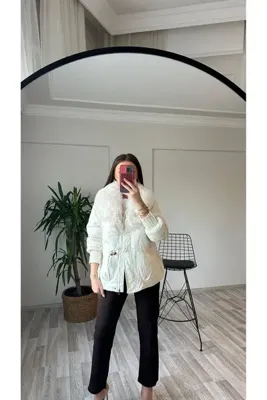 perchemfashion Yaka Peluşlu Şişme Mont