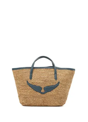Zadig&Voltaire Wings Mini Tote Mavi Kadın Rafya El Çantası