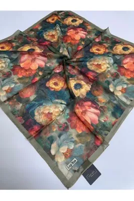 Butik Karışık Gül Desenli Lopres Pamuklu Soft Eşarp