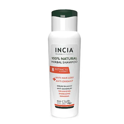 Incia INCIA %100 Doğal Saç Dökülmesine Karşı Etkili Şampuan 8 Değerli Bitki Ekstresi Vegan 275 ml