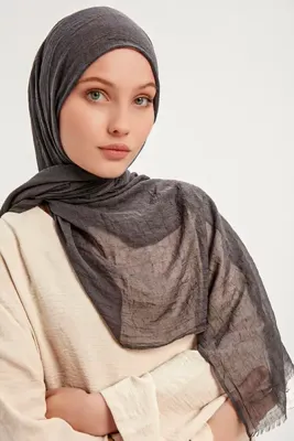 Şaless Ultra Hafif Şal Confort Şal - Koyu Füme