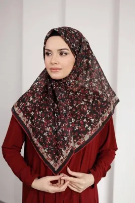 Genel Markalar Flora Desen Soft Eşarp – Kırmızı