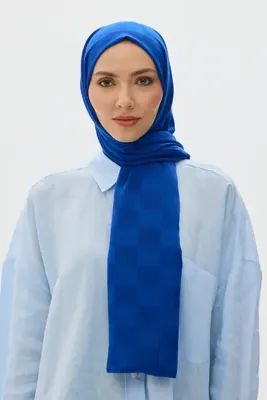 Mira İpek Jakarlı Şal Serisi (Dama Desen)