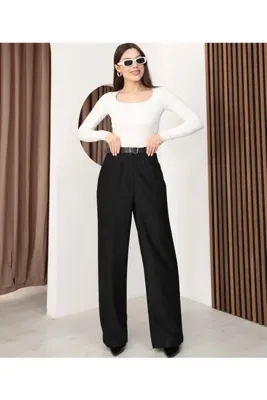 FEMİNEER.com enter premium kadife örme kemerli pantolon