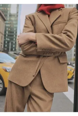 MANGO Woman Yün karışımlı blazer ceket