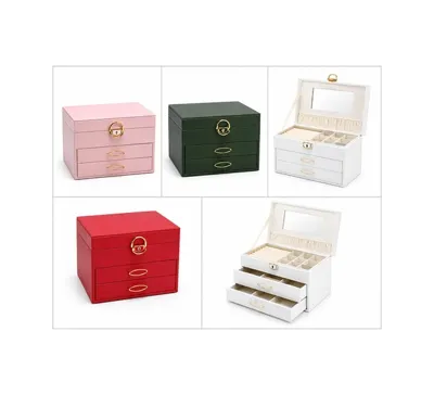 Adel 1 Adet Deri Kaplamalı Makyaj Ve Takı Kutusu Şık Organizer, Makyaj Ve Takı Düzenleme İçin, Kosmetik Ve Jewelry Box